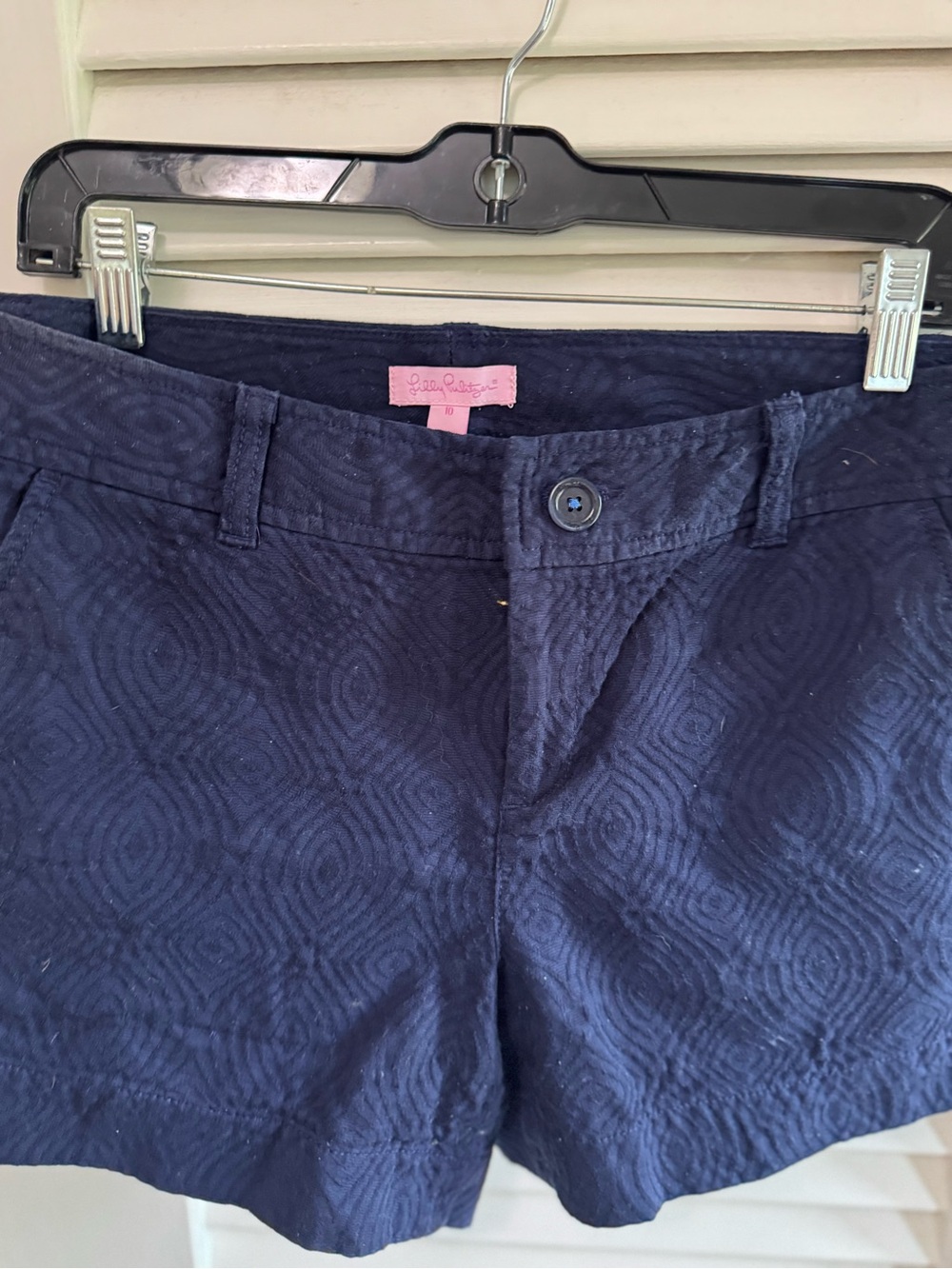 Lilly Pulitzer Navy Textured Chino-Style Shorts